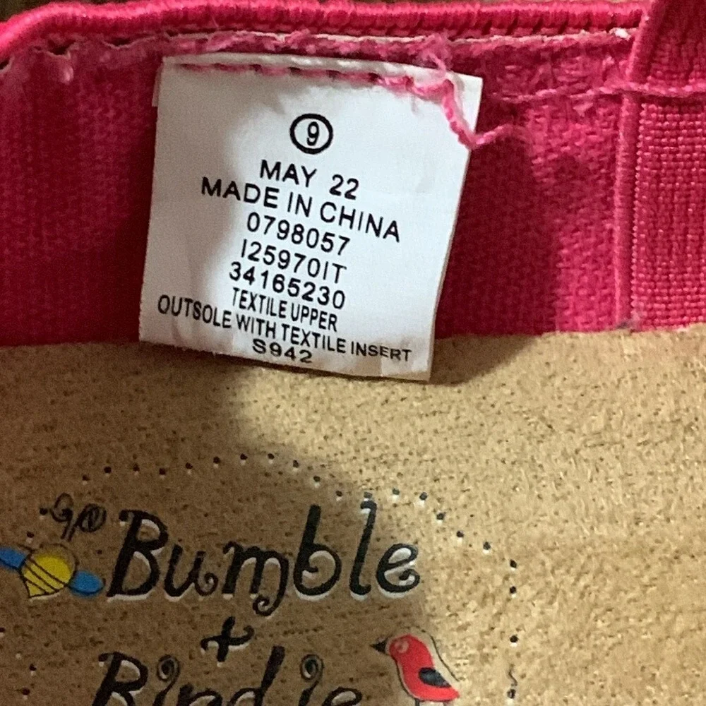 Bumble + Birdie Girls Pink Faux Suede Bow Ballet Flats Size 9 S942